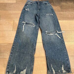 GARAGE WOMENS SIZE 5 / 27 JEANS LARGE STREET WIDE LEG JEANS